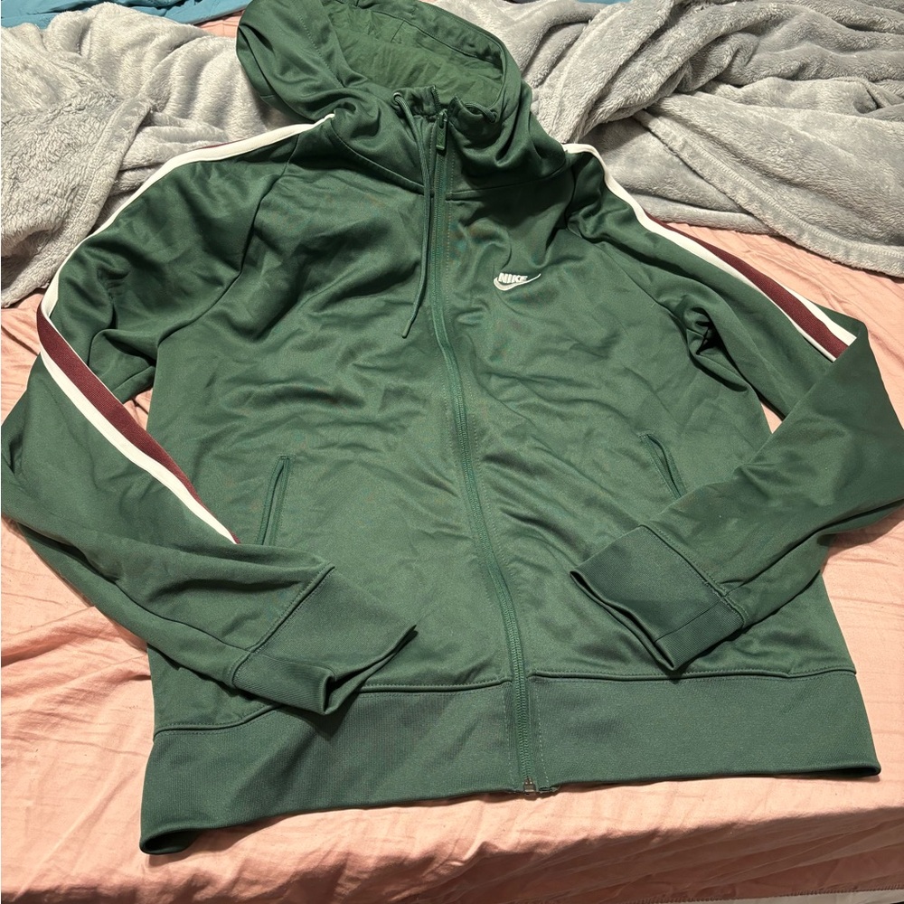 Nike forest green zip hoodie